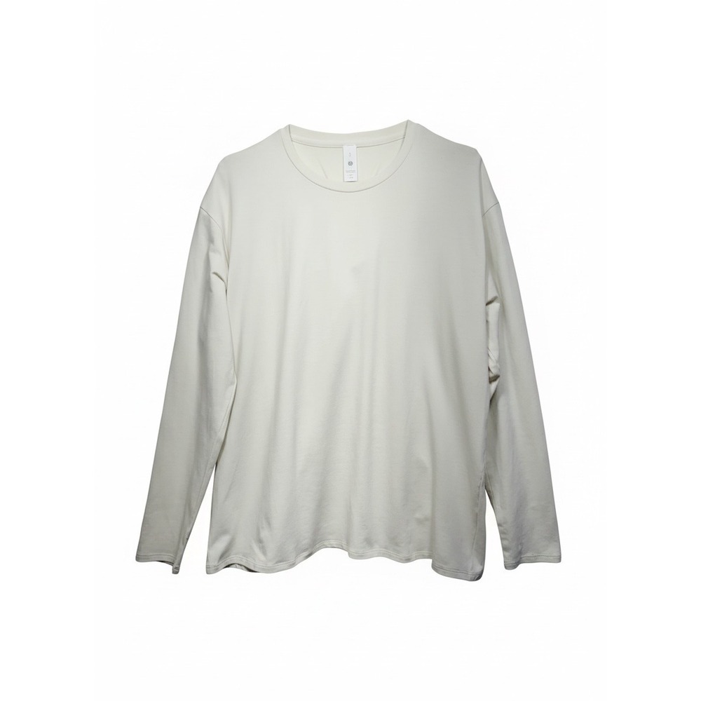 Lululemon Pima Cotton Twist Back Long Sleeve Shirt Cream White Small LW3IQAS